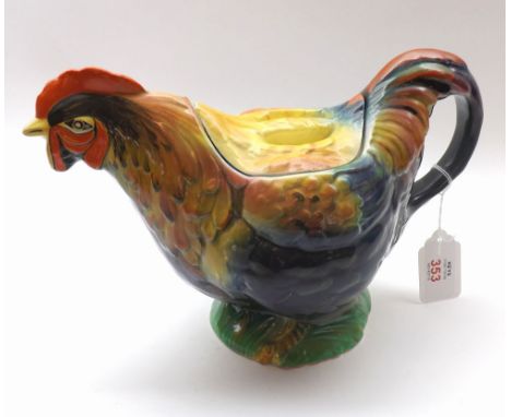 A Novelty Rooster Teapot, Reg No 810175, 9" long 