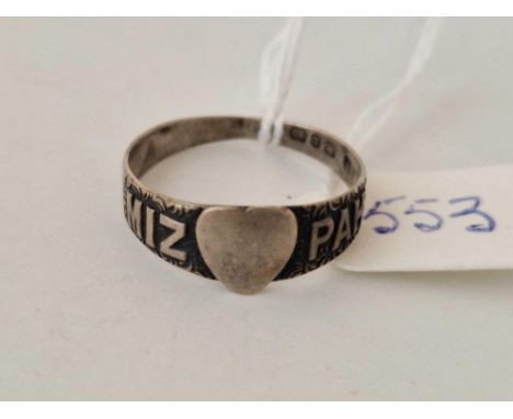 An antique silver MIZPAH ring, Birmingham 1901, size U