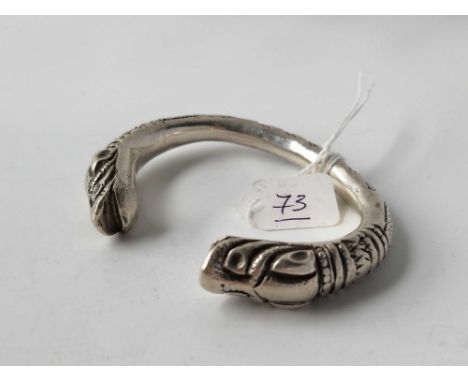 A very heavy half torque silver snake bangle 99.1g