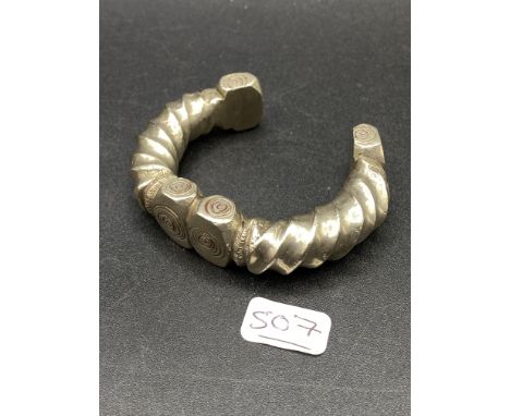 A heavy silver MANILLA slave bangle 200 gms