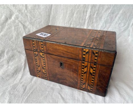 Victorian Tunbridge caddy with fitted interior 8 in wide