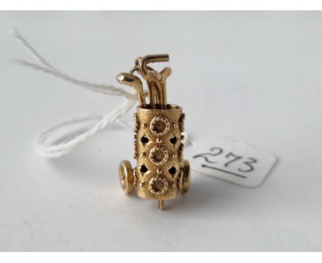 A vintage set of golf clubs 9ct charm 6.2g