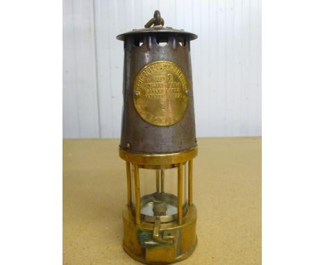 Protector Type SL brass and steel miners lamp No. 1 (22cm) 
