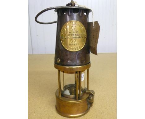 Protector Type SL brass and steel miners lamp No.59 (23cm) 
