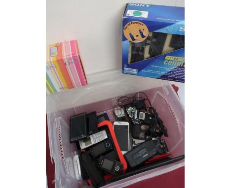 Selection of various mobile phones, tablets, memo recorder, etc 