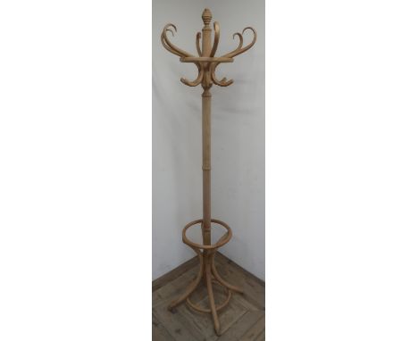 Light wood style Bentwood hat and coat stand 