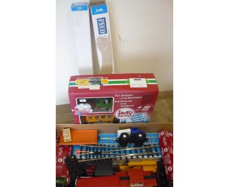 LGB Indoor and Outdoor large scale boxed train set  with sound, with transformer, and a large qty. of additional track and ot