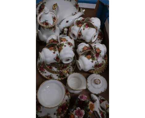 Collection of Royal Albert Old Country Roses pattern, including ten cups &amp; saucers, two additional saucers, one additiona