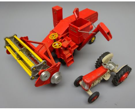 Corgi Massey Ferguson 65 Tractor no.50 and a Corgi Major Massey-Ferguson 780 combine harvester no.1111, both unboxed (2)