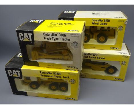 Ertl 1;50 Scale die cast Construction Caterpillar vehicles, Track-Type Tractor, Articulated Dump Truck, Wheel Loader, Wheel T