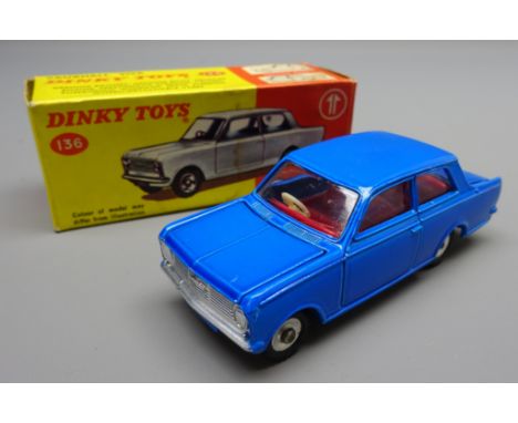 Dinky Vauxhall Viva No.136, metallic blue, boxed