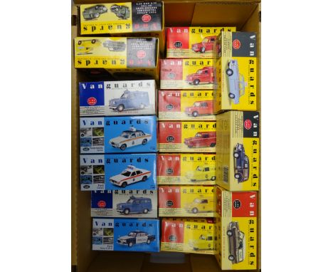 Collection of Vanguards 1:43 scale die cast models of Police, AA, RAC, Royal Mail and Post Office Telephones etc vehicles, al