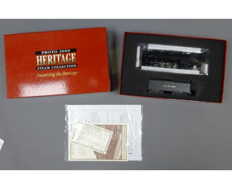 Proto 2000 Heritage Steam Collection HO scale 2-8-4 locomotive No.738 with tender marked 'Nickel Plate Road', boxed with pape