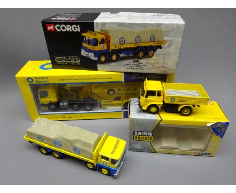 Corgi 1:50 scale diecast Ltd.ed.Blue Circle Cement models: Leyland Daf Powder Tanker 75902, 1496/2800, Guy Invincible Lorry w