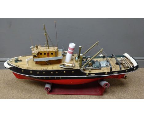 Radio Controlled 1:48 scale model of the1950's Royal Navy Tug 'Confiance' c1951, with  battery and transmitter, L98cm