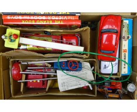 Nulli-Secundus Remote Control Helicopter, Japanese tin-plate fire engine and ambulance, all boxed, Japanese tin-plate remote 
