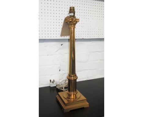 TABLE LAMP, Corinthian column style, in brass, 53cm H. 