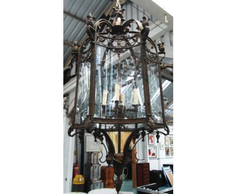 HANGING LANTERN, bronze, 117cm x 57cm x 57cm.