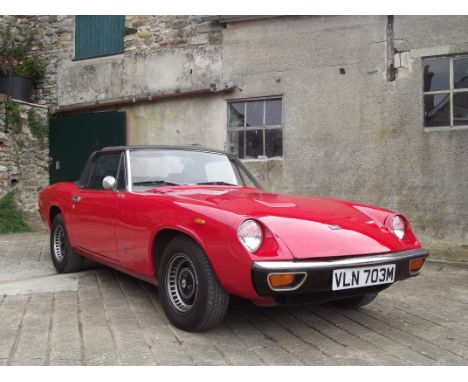 A 1974 Jensen-Healey Mk II, registration number VLN 703M, chassis number 14063, engine number A73094015, red. The Jensen-Heal