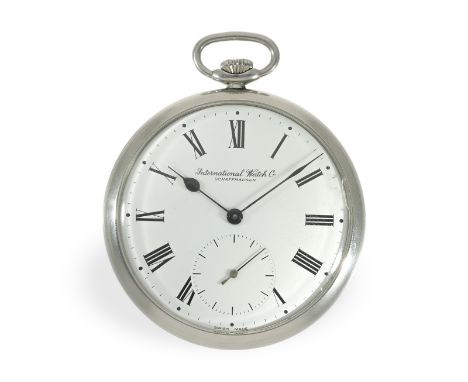 Taschenuhr: IWC Frackuhr in Stahl, Referenz 5301, Kaliber 972, 70er Jahre: Ca. Ø 48mm, originales Stahlgehäuse, signiert, Ser