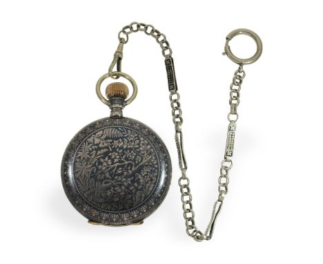 Taschenuhr: äußerst ungewöhnliche, sehr große Tula-Savonnette, Ankerchronometer J.C &amp; Co., ca. 1880: Ca.Ø 61mm, ca. 168g,