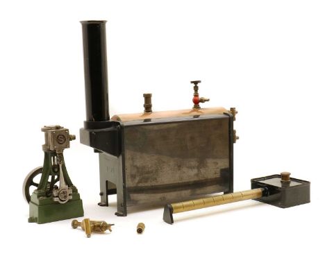 A Stuart Turner steam engine,to include a 10V single-piston engine, 16cm high, and boiler unit,31cm highCondition ReportNot t