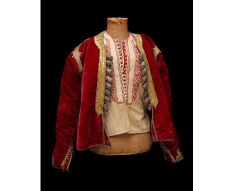 A Greek military dress uniform belonging to Edward John Trelawny, worn during the Greek War of Independence (1821-32), compri