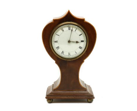 An Edwardian strung mahogany balloon shaped mantel timepiece,the enamel dial inscribed 'Brook & Son, Edinburgh',24cm highProv