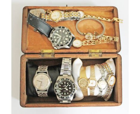 A quantity of vintage wristwatches.
