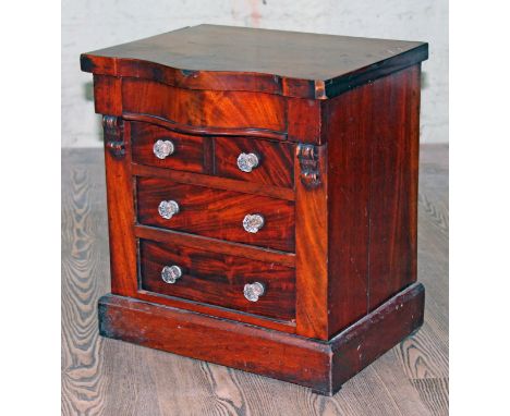 A 19th Century miniature mahogany Scotch chest, width 37.5cm, depth 30cm & height 43cm.