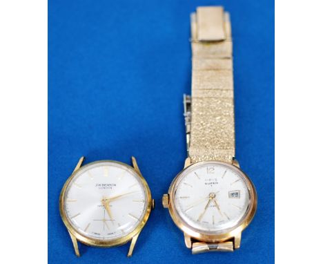 GENTS ORIS SUPER 'T' SWISS WRIST WATCH, with 17 jewel movement, circular, offset silvered dial with batons sweep seconds hand