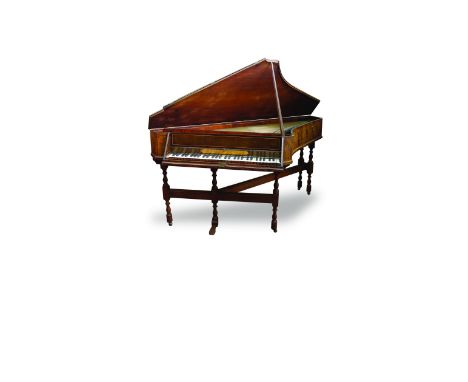 A spinet shaped transverse grand piano by Crang Hancock, London, 1782 The walnut case with a simple ebony stringing and with 