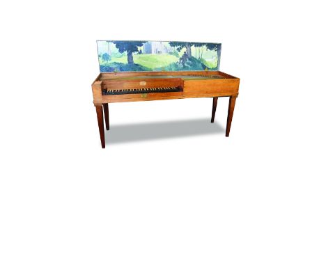 An anonymous Clavecin Royal, Germany, circa 1785 The oak case raised on four square tapered legs. The later oak cross-banded 