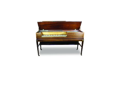 A square piano by Broadwood, London, 1787 The mahogany case cross-banded with satinwood and inlaid with rope-twist stringing,