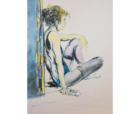 Donald Hamilton Fraser, signed silkscreen print, Dancer in purple leggings, limited edition, 123/295 with certificate of auth