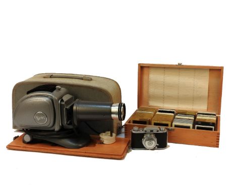 A quantity of vintage camera equipment, to include a Galileo condor camera, etc