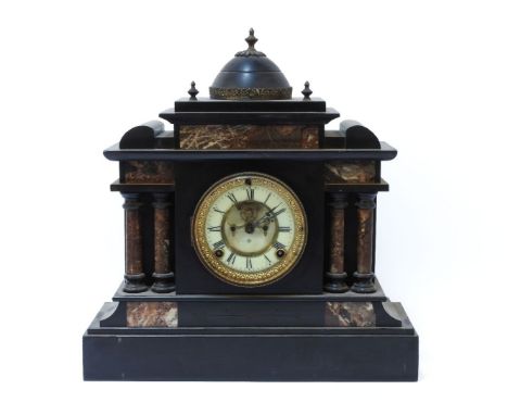 A marble mantel clock