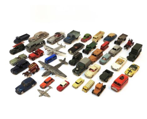 A collection of vintage Dinky and Corgi model cars and planes