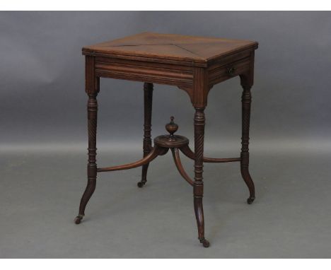 An envelope card table,  75cm high, 55cm wide
