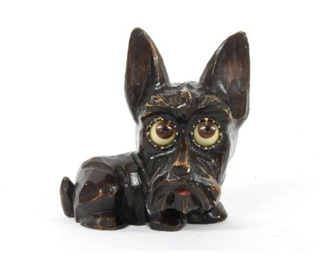 A Carl Tiedemann of Hamburg novelty clock, in the form of a dog