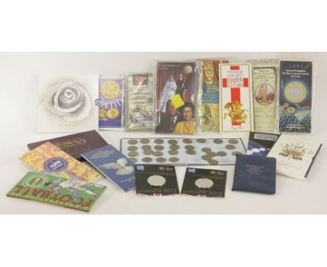 A collection of modern commemorative and brilliant uncirculated coins, including the 2012 Olympics, the 1996 European Footbal