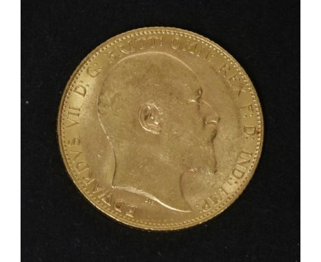 Great Britain, Edward VII (1901 - 1910), Sovereign,1908, Bare head r., rev.St George, (S 3969)