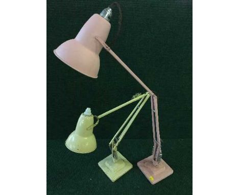 A box of mid 20th century angle poised lamps, mirror, Wombles light shade etc 