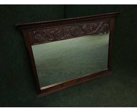 A Jaycee oak over mantel mirror 