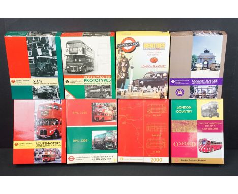 Eight boxed EFE Exclusive First Editions ltd edn London Transport Museum diecast model bus sets to include Gift Set No. 1, Ro