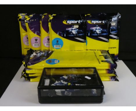 Collection of Scalextric Sport Advanced Track System to include 4 x C8205 Standard Straight 350mm x 2, 3 x C8202 Radius 1 Cur