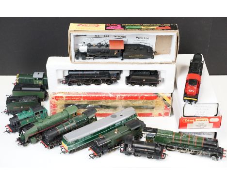 15 OO gauge locomotives to include Mainline 45690 Leander, Bachmann Jupiter 4-4-0, Triang R553/4 Caledonian Locomotive, RSO 3
