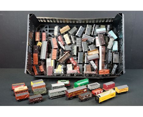 100 OO gauge items of rolling stock featuring wagons, vans and tankers to include Hornby, Bachmann, Peco etc 
