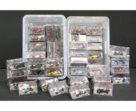 48 Sealed Panini 1/43 Formula 1 diecast model cars to include Mario Andretti's 1982 Ferrari 126 C2, Jackie Stewart's 1969 Mat