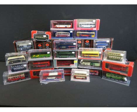 50 Boxed / cased 1/76 scale diecast model buses to include 27 x EFE Exclusive First Editions, 20 x Corgi Original Omnibus fea